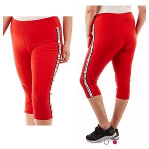 $74 NWT bebe • Workout Sunset Red Capri Athletic Leggings Womens Plus Size 3X